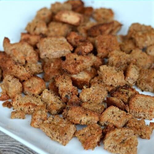 Sprouted Bread Garlic Croutons