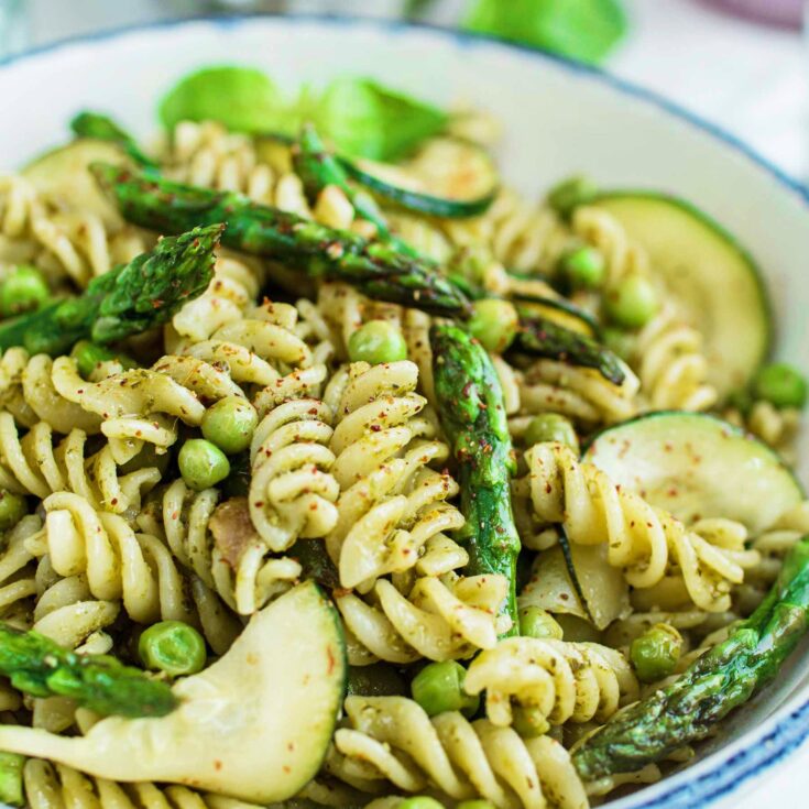 pasta primavera with spring vegetables