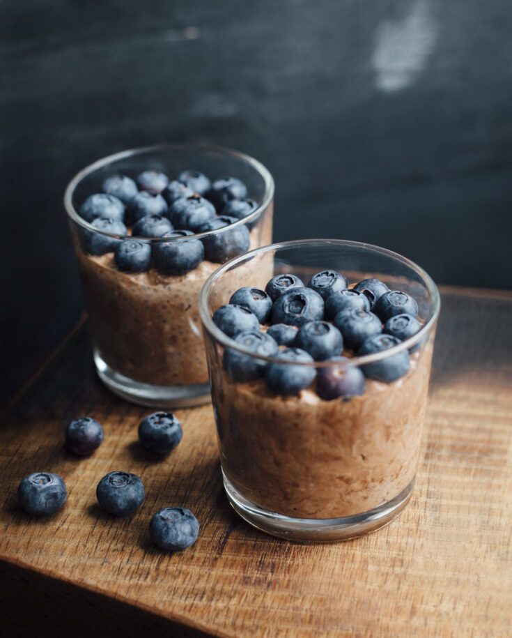 Chia pudding with blueberries