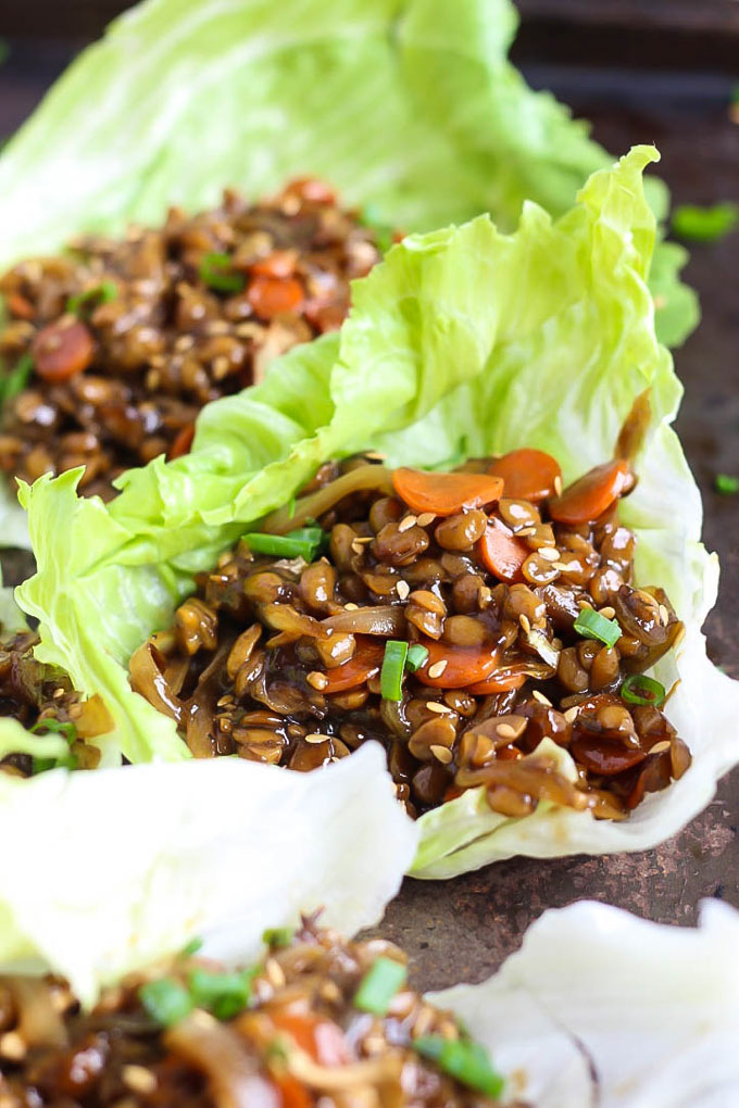 Teriyaki Tempeh Lettuce Wraps