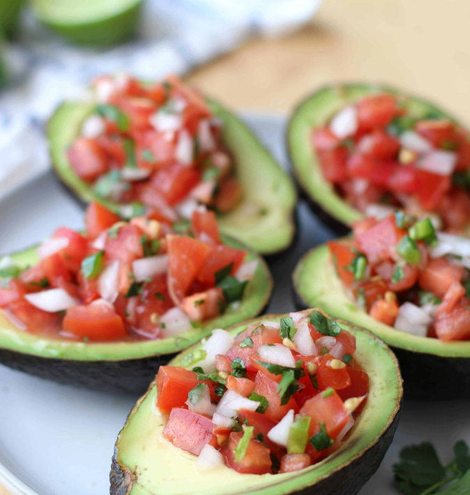 Salsa stuffed avocado