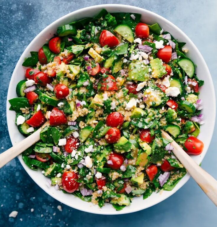 avocado quinoia tomato feta salad