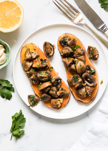 Garlic Mushroom Sweet Potato Toast