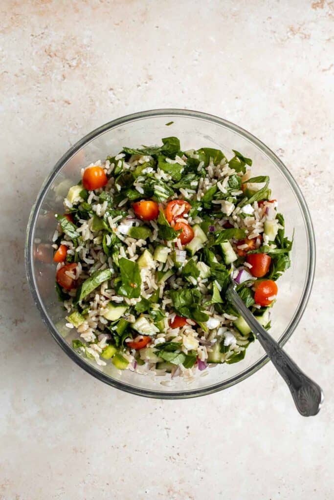 mediterranean brown rice salad