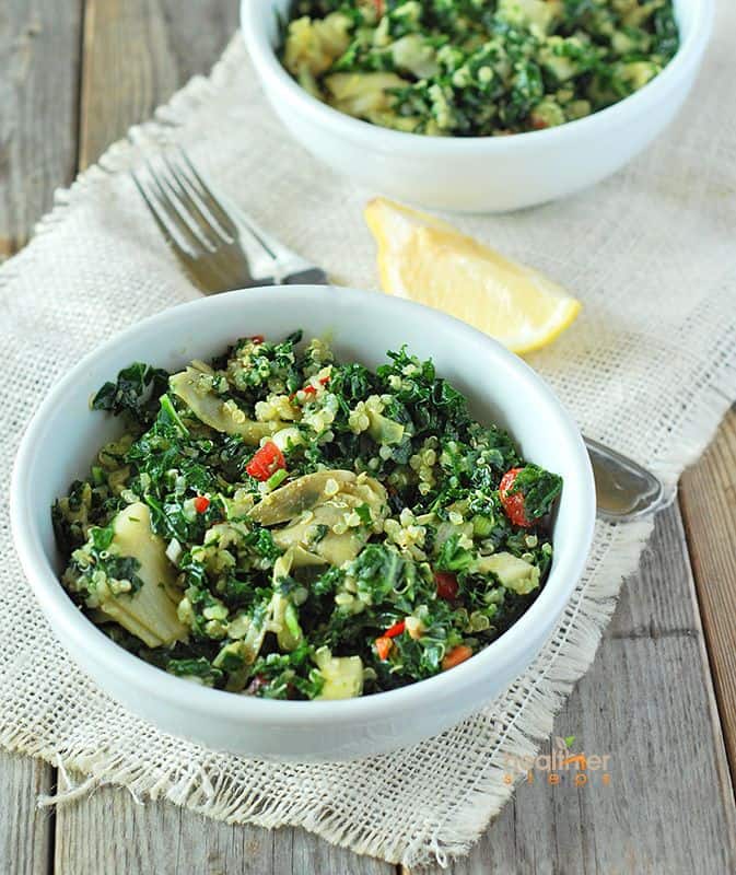 Quinoa, Kale, and Artichoke Skillet