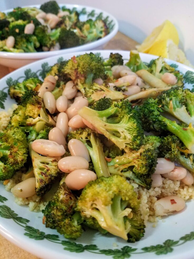 Broccoli and Beans in Creamy Mushroom Sauce