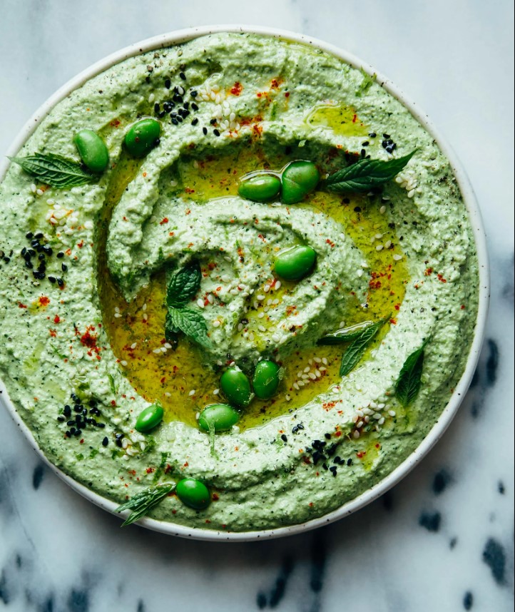 Edamame Dip with Jalapeño, Honey, Mint and Lime