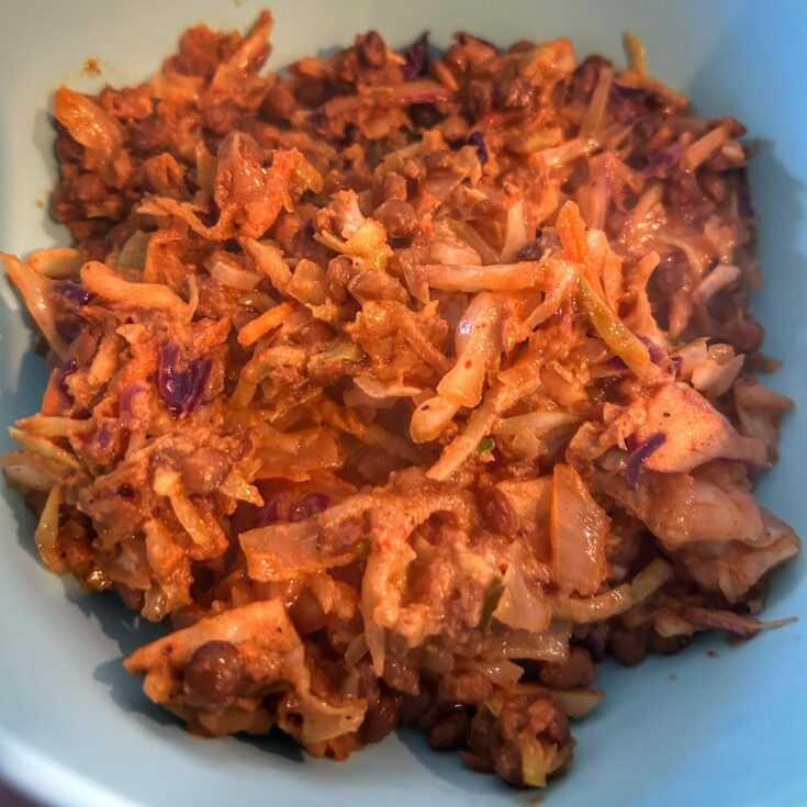 Creamy Tempeh and Cabbage Sauté